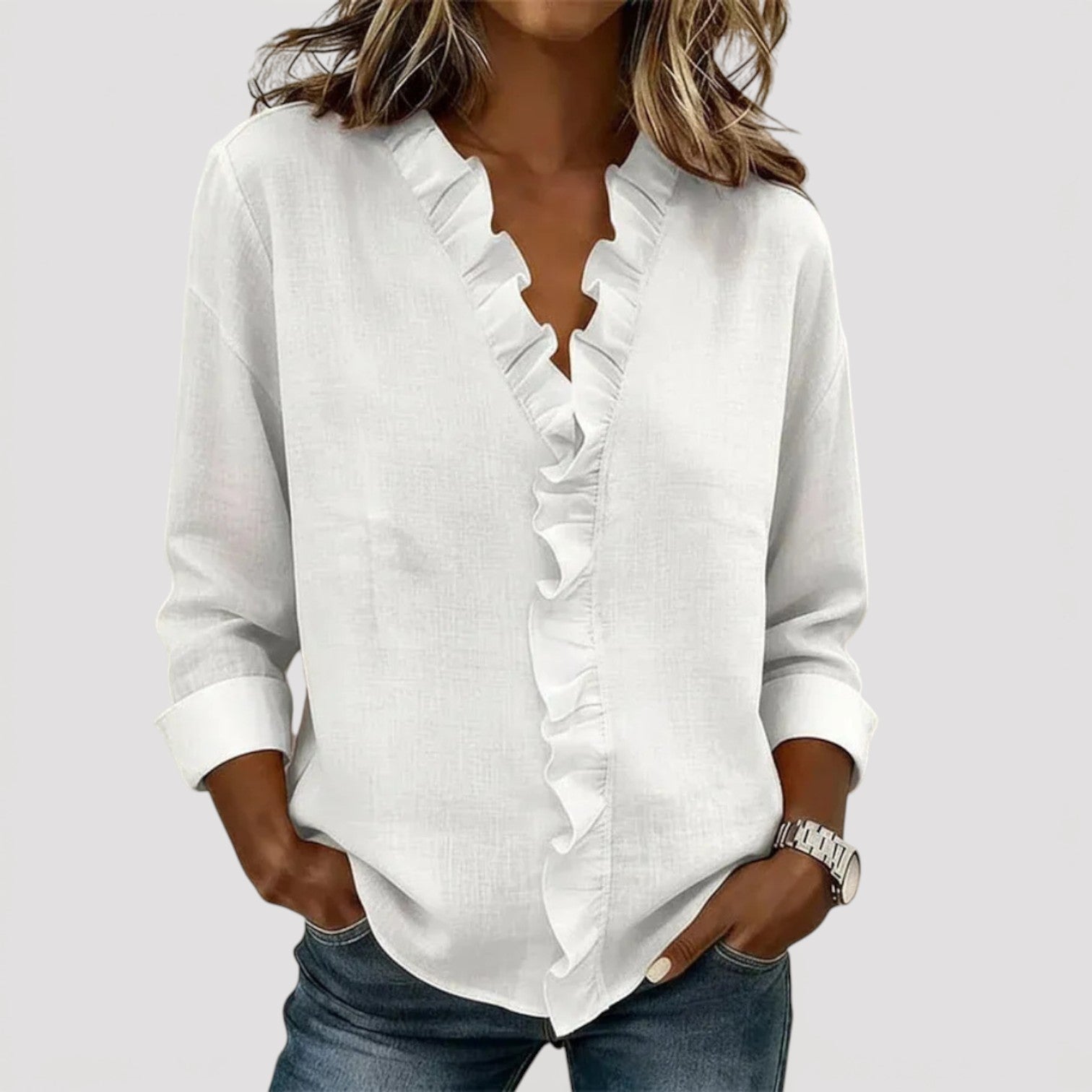 CRISTINE – BLUSA CON VOLANTES