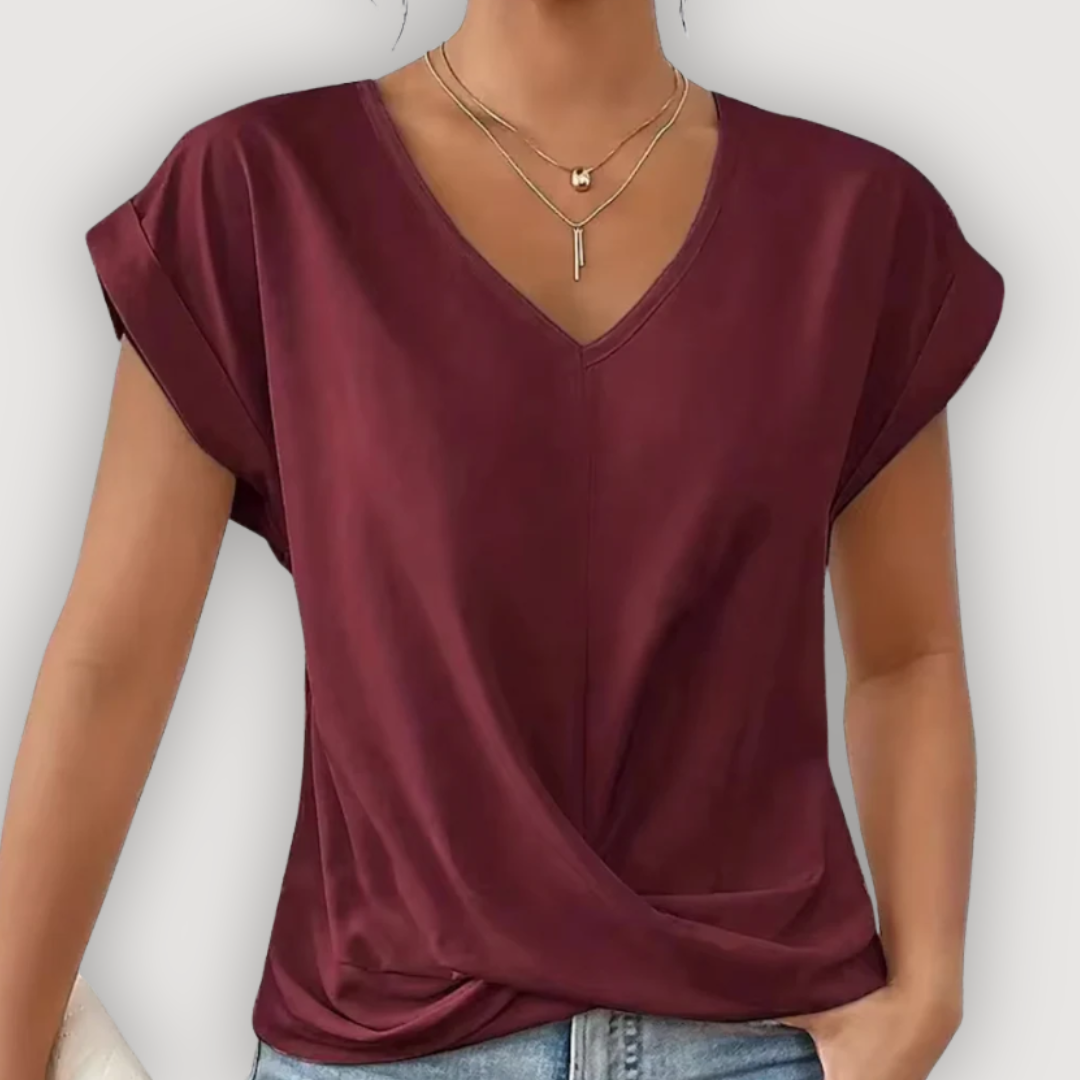 ARIA – BLUSA DRAPEADA CON ESCOTE EN V