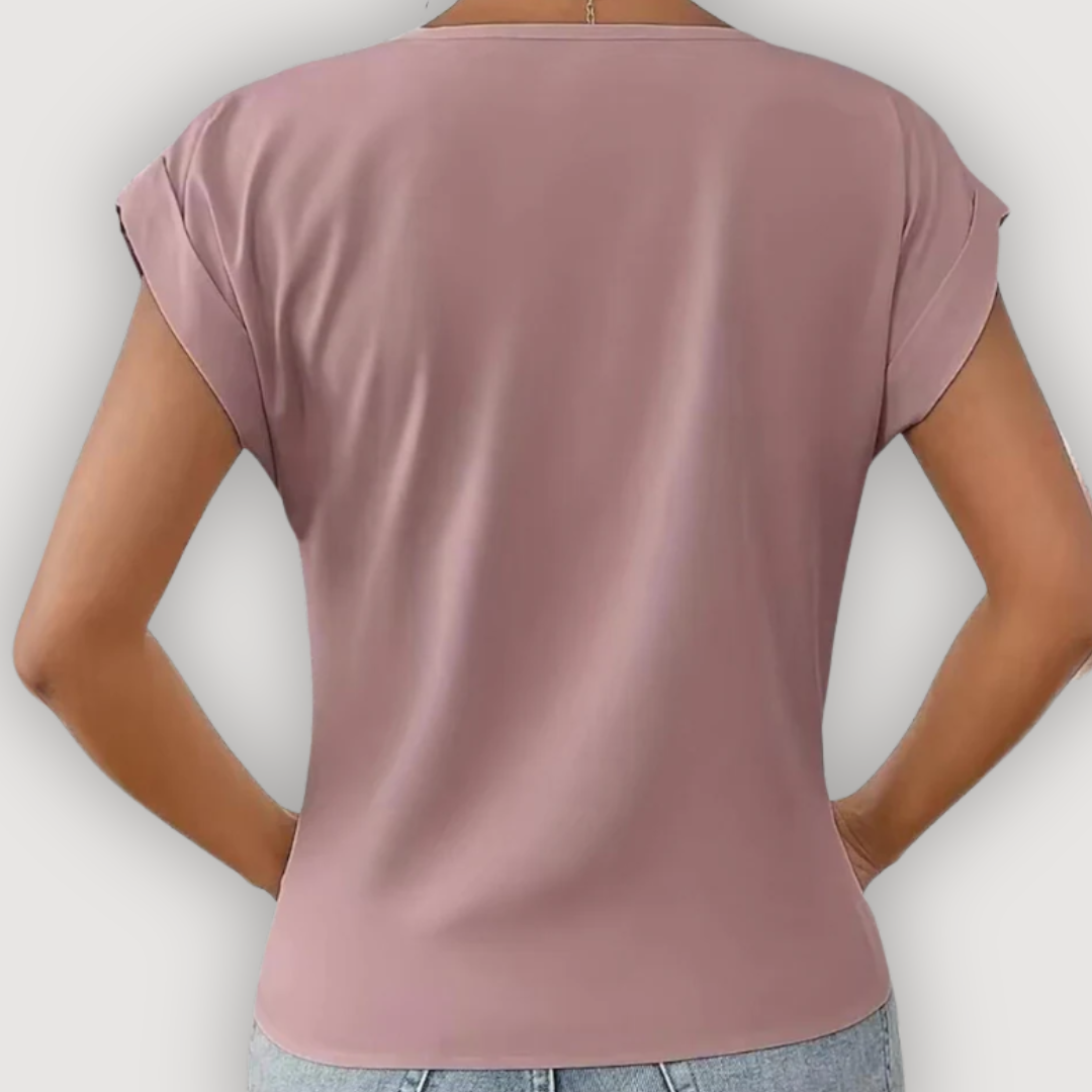 ARIA – BLUSA DRAPEADA CON ESCOTE EN V