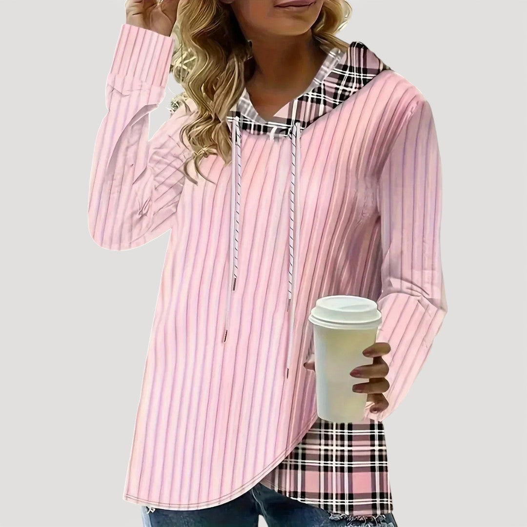 ELODIE – SUDADERA CON CAPUCHA DE CUADROS RELAJADA