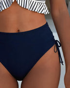 Bikini Tirantes Espagueti Cuello V Rayas Cordón