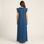 Anita | Vestido largo con cuello en V y volantes